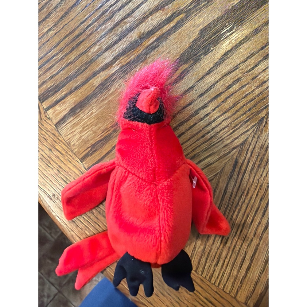 Ty Beanie Baby Mac the Cardinal Red Bird Plush Toy 1999 Vintage Hologram Tag